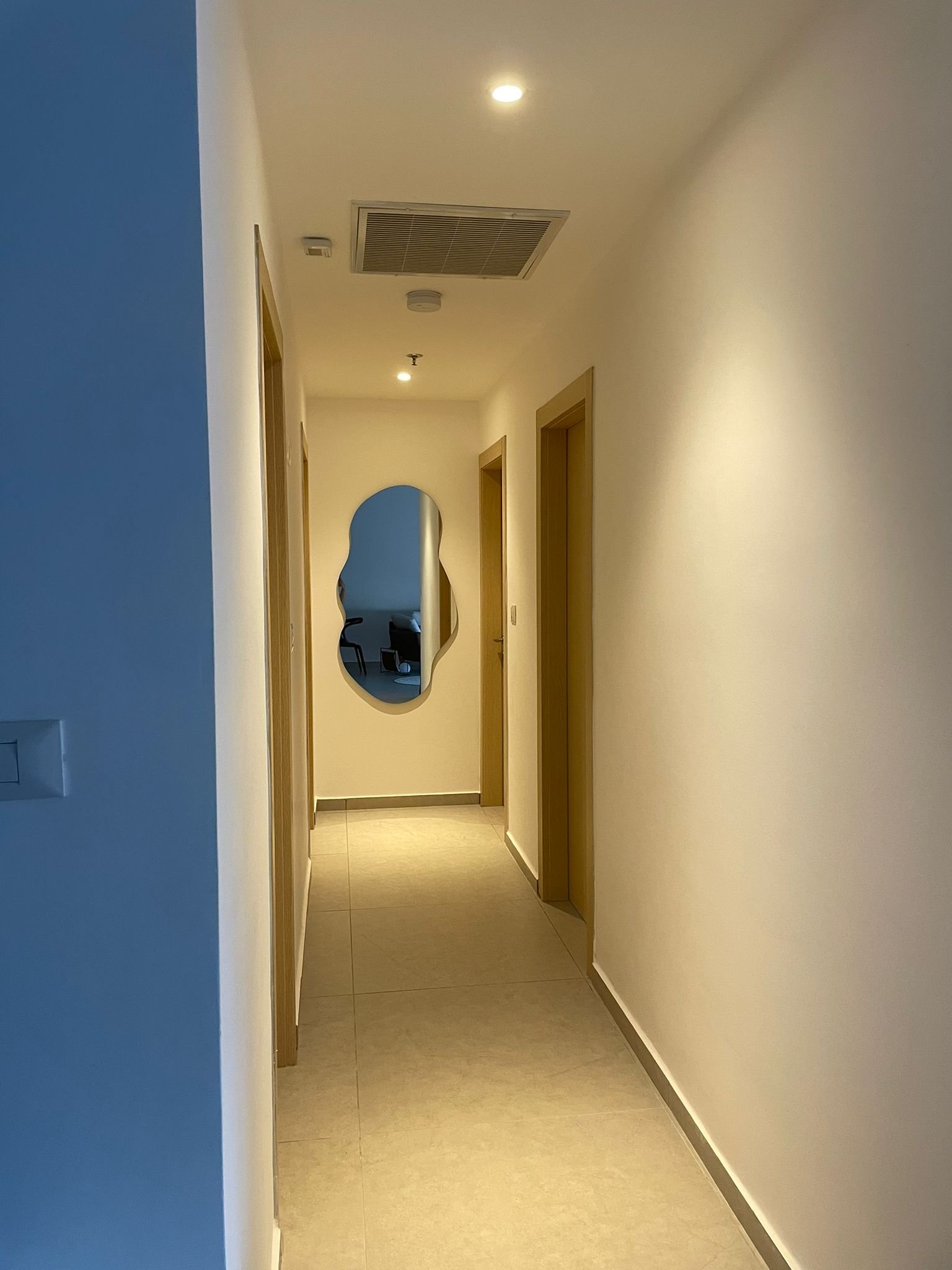 Designer hallway with art and natural light